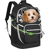 OUUTMEE Hunderucksack, Haustier Rucksack, Schwarz Pet Bag Backpack Katzenrucksack Tragbare Hunde...