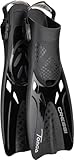 CRESSI Tonga Fins Black/Black L/XL - Leichte, Kurze, Verstellbare Open Foot Flossen für Erwachsene,...