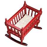 Puppenbett aus Holz – Puppenbett im Maßstab 1:12, Kinderzimmermöbel für Puppen, Babybett aus...