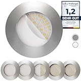 Scandinavian home 6er Set LED Einbaustrahler 230V 4,5W Warmweiß 60mm - 70mm I Badezimmer geeignet I...