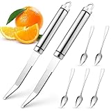 xianzhanEU 2Stück Grapefruitmesser Gebogenes, Grapefruitschäler, Gezacktes Grapefruitmesser für...