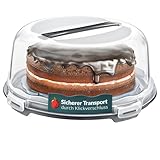 uandu Kuchen Transportbox rund, Tortentransportbox mit Haube und Griff, ⌀ 34cm. Kuchenbehälter,...