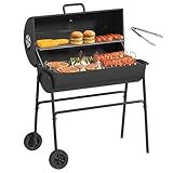 YITAHOME M Grillwagen Smoker Holzkohlegrill mit Gusseisenrost & Emaille-Pfanne - Mobiler BBQ Grill...