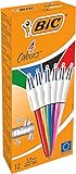 BIC 4 Farben Kugelschreiber Set 4 Colours Shine, in verschiedenen Farben, 12er Pack, Ideal für das...