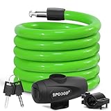 SPGOOD Fahrradschloss 120cm/12mm,Sicherheitsstufe Sehr Hoch Fahrrad Kabelschloss,Spiralkabelschloss...