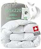 Welldora Komfort Bettdecke 155x220 | 1535g extraweiche Federn & Daunen | Fachärztlich geprüft,...