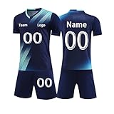 Trikot Kinder mit Namen Nummer Logo Fußball Trikot Herren Selbst Gestalten Fußballtrikots - Custom...