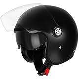 Favoto Motorradhelm Mopedhelm Herren Jethelm - mit Doppelvisier Sonnenblende Erwachsene 3/4 Halber...