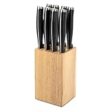 Steak-Messerblockhalter mit 8 Schlitzen, 14 cm, kleiner Messerblock aus Holz, ohne Messer, kompakter...
