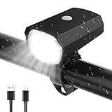 Realky LED Fahrradlicht Vorne, 50 LUX, USB Aufladbar mit 1200mAh Akku, IPX5 Wasserdicht, StVZO...