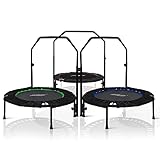 Physionics® Fitness Trampolin - Ø 101cm, höhenverstellbarer Haltegriff, klappbar, 150kg, faltbar,...