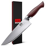 SHAN ZU Profi Kochmesser 20cm Japanisches Küchenmesser Chefmesser - Ultrascharf aus 5-lagiger...