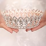 JWICOS Prinzessin Shining Champagner Tiara Krone für Frauen und Mädchen Strass Krone für...