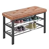 Sweetcrispy Schuhbank, Schuhregal mit 3 Ebenen, Schuhregal mit Sitzbank, 32 x 81x 50 cm, Sitztruhe,...