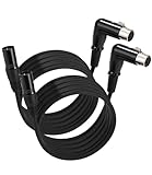 2 Pack XLR Kabel,Mikrofon Kabel,Rechter Winkel XLR-Stecker auf XLR-Buchse, XLR-Verbindungs-Kabel,...