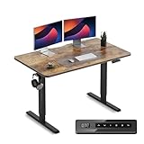 CubiCubi Schreibtisch Höhenverstellbar Elektrisch, 120 x 60 cm Stehpult T-Beine aus Stahl mit...