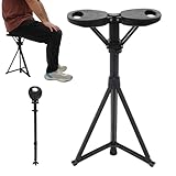 Klappbarer Gehstock mit Sitz, Tragbarer Gehstock Sitzstock für Erwachsene und Senioren,...