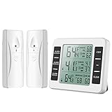 Brifit Kühlschrank Thermometer, Gefrierschrank Thermometer, Kühlschrankthermometer Digital mit 2...