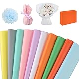 Tikplus Seidenpapier 100 Blatt,10 Farben Buntes Bastelpapier 50x35cm, Transparentpapier für...