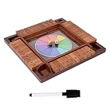 Würfelspiel für die Familie: Würfelbrett aus Holz mit 4 Seiten, für Zahlenwettbewerb für...