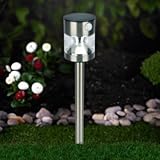 MeLiTec Solarleuchte SO49 aus Edelstahl mit Bewegungsmelder, Ø 10 cm, 6 LEDs, bis zu 6 Stunden...