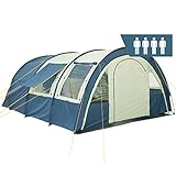 CampFeuer Zelt Multi für 4 Personen | Blau/Sand | Tunnelzelt mit riesigem Vorraum, 5000 mm...