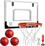 Jugana Mini Basketballkorb Set, 40x30cm, Indoor Basketball-Board mit 3 Bällen und Pumpe,...