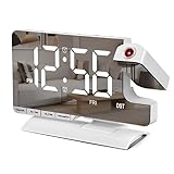 SZELAM Digitaler Projektionswecker,Wecker Projektion,7.3' Spiegeluhr 180°Drehbarem Projektor,Dual...