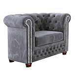 S-Style Möbel Harwell Chesterfield-Sessel Wohnzimmer Loungesessel Clubsessel Relaxsessel Lesesessel...