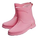 Gummistiefel Damen Kurze Regenstiefel Wasserdicht Stiefeletten Halbhoch Stiefel Mode Gartenschuhe...