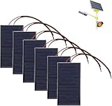 6 Stück 62 x 36 mm Mini Solarpanel, 3V 0,27W 90mA Mikro-Mini-Solar-Panel-Zellen Sonnenkollektor...