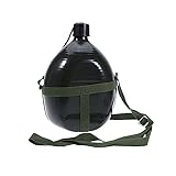 TOYANDONA Feldflasche Aluminium mit Verstellbarem Schultergurt Grün für Camping Wandern und Reisen...