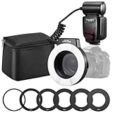 K&F Concept TTL Makroblitz Ringblitz Ringleuchte Blitzgerät für Nikon DSLR GN 14 mit AF-Hilfslicht...