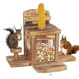 Diealles Shine Eichhörnchen Futterhaus, Eichhörnchen Futterstation Wetterfest, Langlebigen Holz...