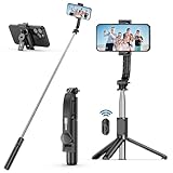 SelfieShow Selfie Stick Stativ, Erweiterbar Selfie-Stange mit Kabelloser Fernbedienung Tragbar...