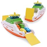 Toyland® 39cm (15 Zoll) Buntes Fährboot mit Beweglichen Rampen und 4 Mini-Autos – Schwimmendes...