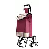 Klappbarer Treppensteigwagen mit 6 Rädern und 34L Kapazität für schwere Lasten im Supermarkt...