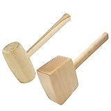 2-teilig SET Holzhammer Rund + Rechteck Schreiner Klüpfel Schreinerhammer Klopfholz Holz Hammer...