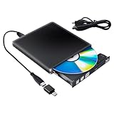 PAPOIYA Externes Blu-Ray-DVD-Laufwerk, 3D, USB 3.0, Bluray-Brenner, Lesegerät, Brenner, schlank,...