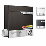 AL Briefkasten Systeme Laser-Line 1er personalisiert mit Namen + Hausnummer - Postkasten DB 703...