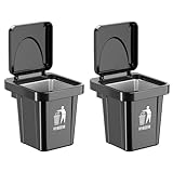 Wisyurt 2X Wandaschenbecher Aus Edelstahl mit Deckel, Mülleimer-Form, für Badezimmer, Wohnzimmer,...