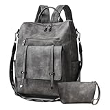 FIRSTXIU Stilvoller Frauen Rucksack Mit Großer Kapazitätsschule PU Lederhandtasche Zum Einkaufen...