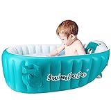 Aufblasbare Babybadewanne, tragbar, faltbar, Mini-Schwimmbad für Kleinkinder (blau)