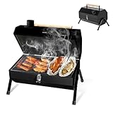 Holzkohlegrill Klein BBQ Grill Klappgrill Mini Koffergrill mit Deckel Tischgrill Tragbarer Grill...