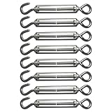 PONEZG Seilspanner M5 Drahtspanner Edelstahl OC-Typ, 8 Stück Spannschloss Spannschlösser...