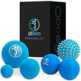 diRiva hochwertiges Faszienball Set (5-teilig) - Massageball Set mit Massageball 9cm, Lacrosse Ball...