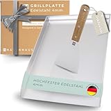 HAVENHAUS Plancha Grillplatte Edelstahl [40x30cm] | Massive Grillplatte 4mm dicke Plancha...
