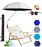Universal-Stuhlschirm mit Klemme, verstellbar, 121,9 cm, UPF 50+, UV-Schutz, Clip auf Regenschirm,...