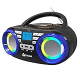 KLIM B3 Tragbarer CD Player - NEU 2024 - FM Radio, CD, MP3, Bluetooth, AUX, USB, RGB LED - CD...