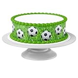 Tortenband Fußball essbar - 4 Stück á 24cm x 5cm passend für Torten bis 30 cm zum mitessen -...